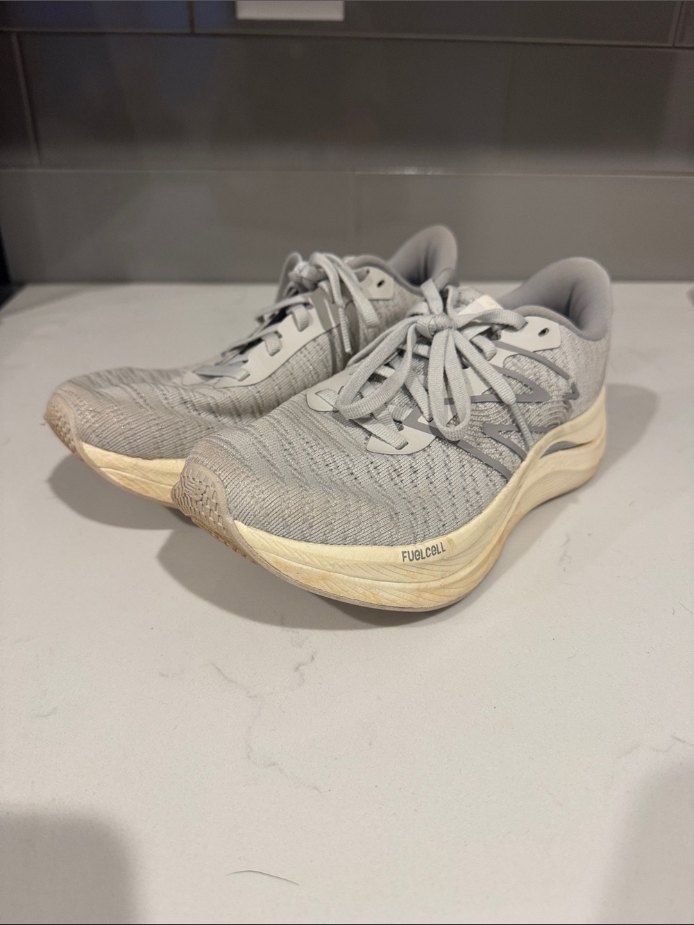 New Balance Gray FuelCell Knit Running Sneakers